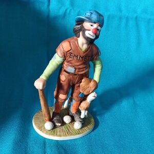 Emmett Kelly Ceramic Clown Figurine - Brown and Blue